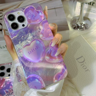 Luxury Crystal Heart CD-Inspired iPhone Case