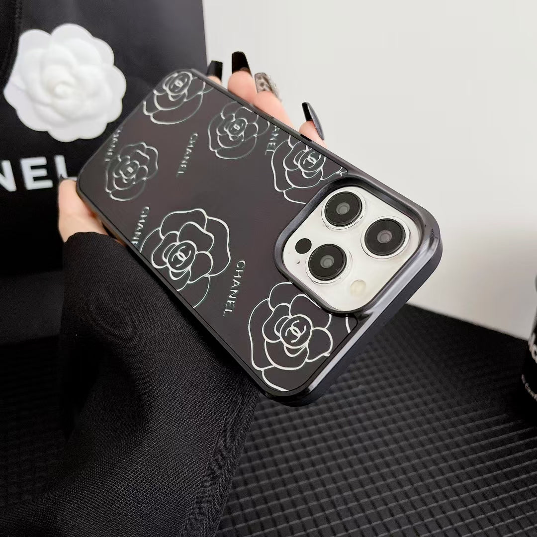 Luxury Floral Iconic CC Pattern iPhone Case