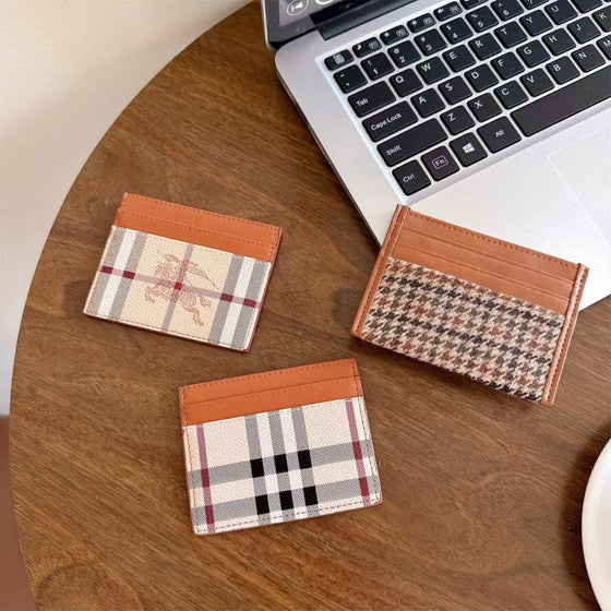Classic Plaid Card Holder Wallet