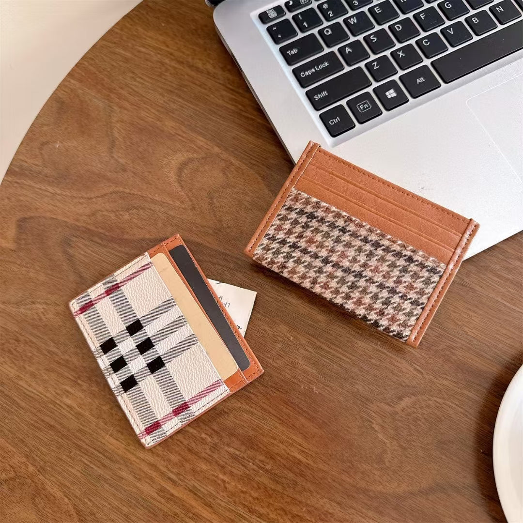 Classic Plaid Card Holder Wallet