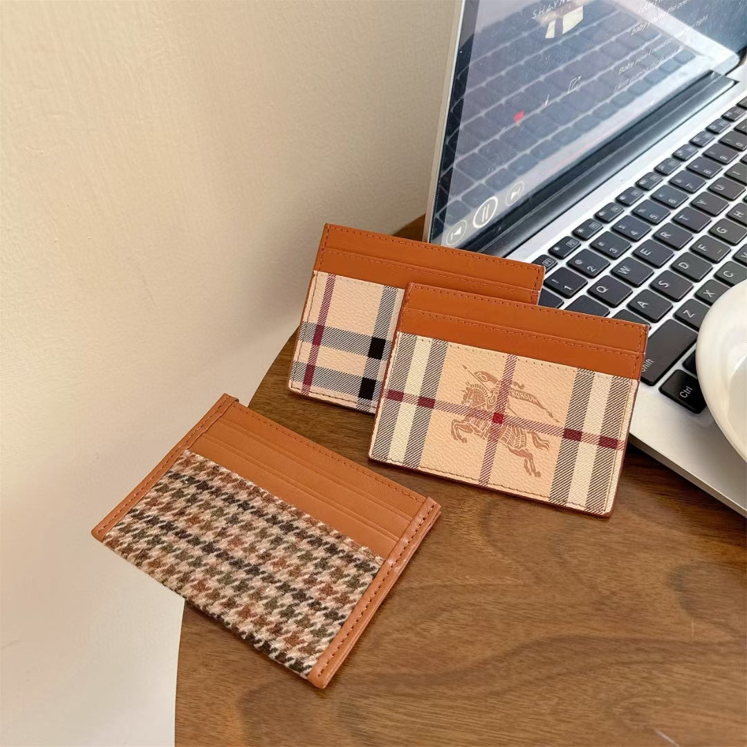 Classic Plaid Card Holder Wallet