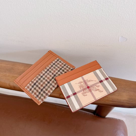 Classic Plaid Card Holder Wallet