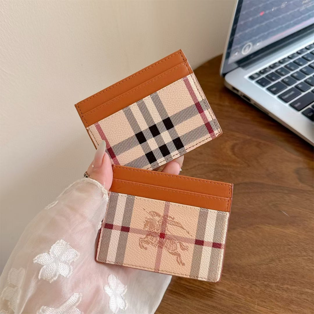 Classic Plaid Card Holder Wallet