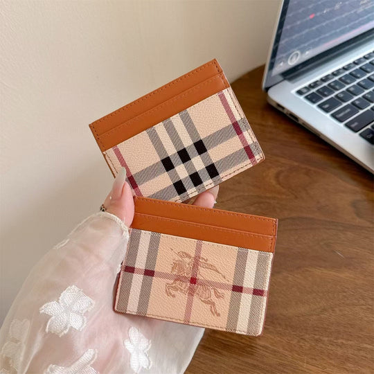 Classic Plaid Card Holder Wallet
