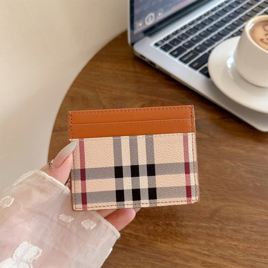 Classic Plaid Card Holder Wallet