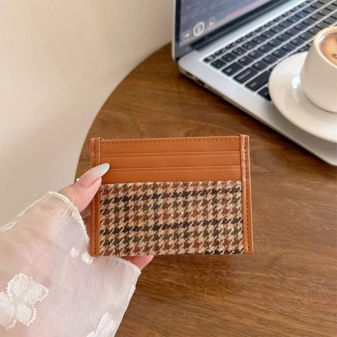 Classic Plaid Card Holder Wallet