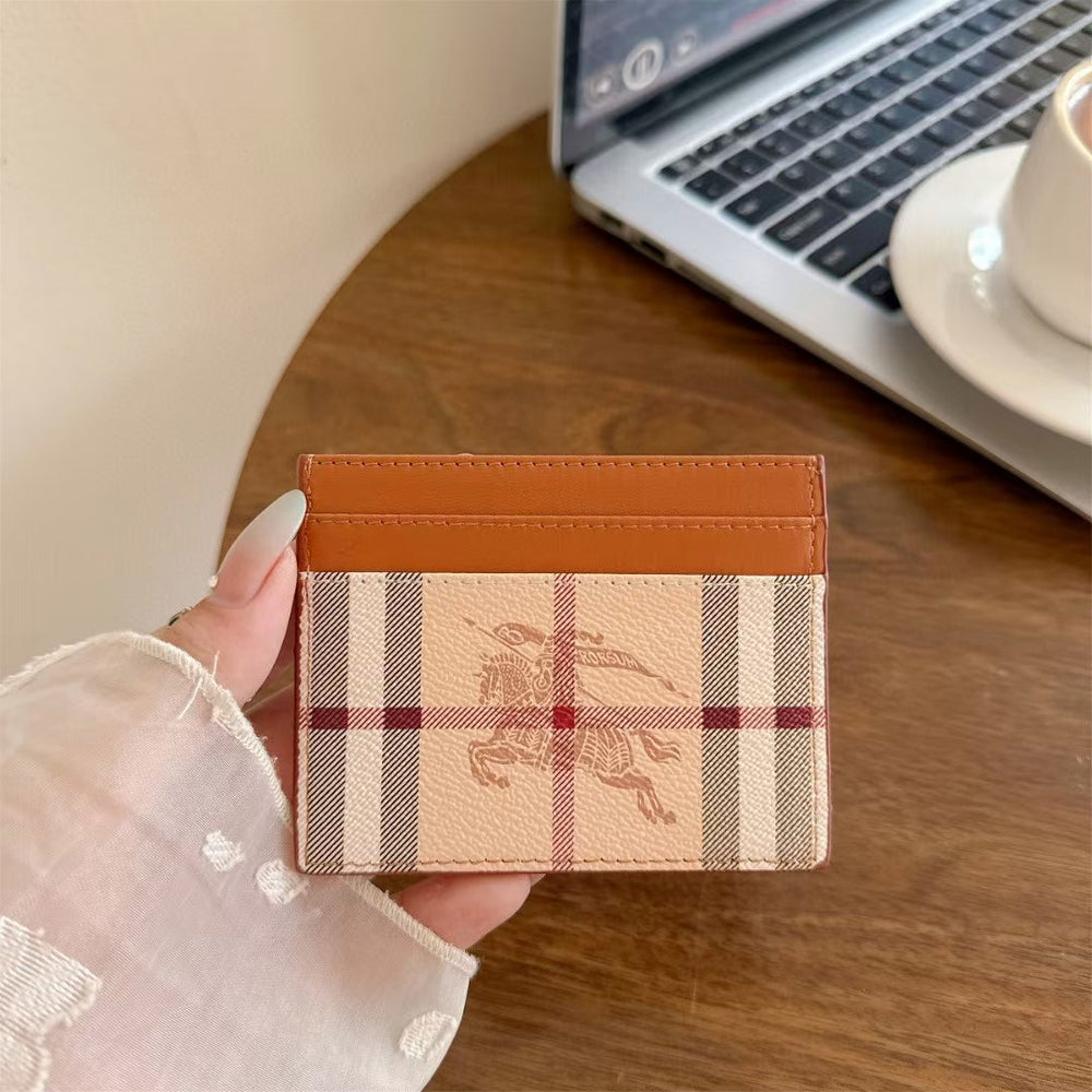 Classic Plaid Card Holder Wallet