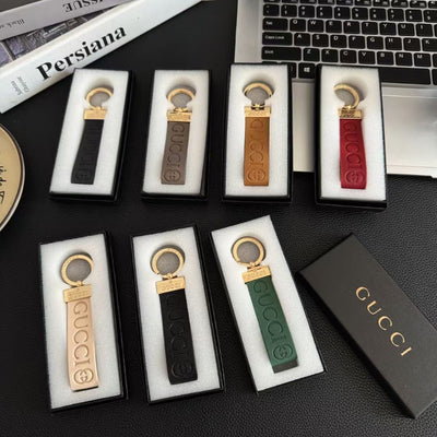 Luxury GG Keychain with Gold Hardware