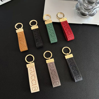 Luxury GG Keychain with Gold Hardware