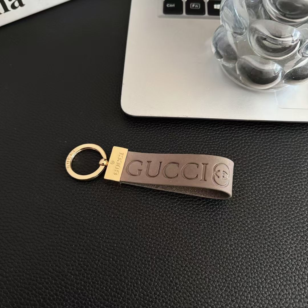 Luxury GG Keychain with Gold Hardware