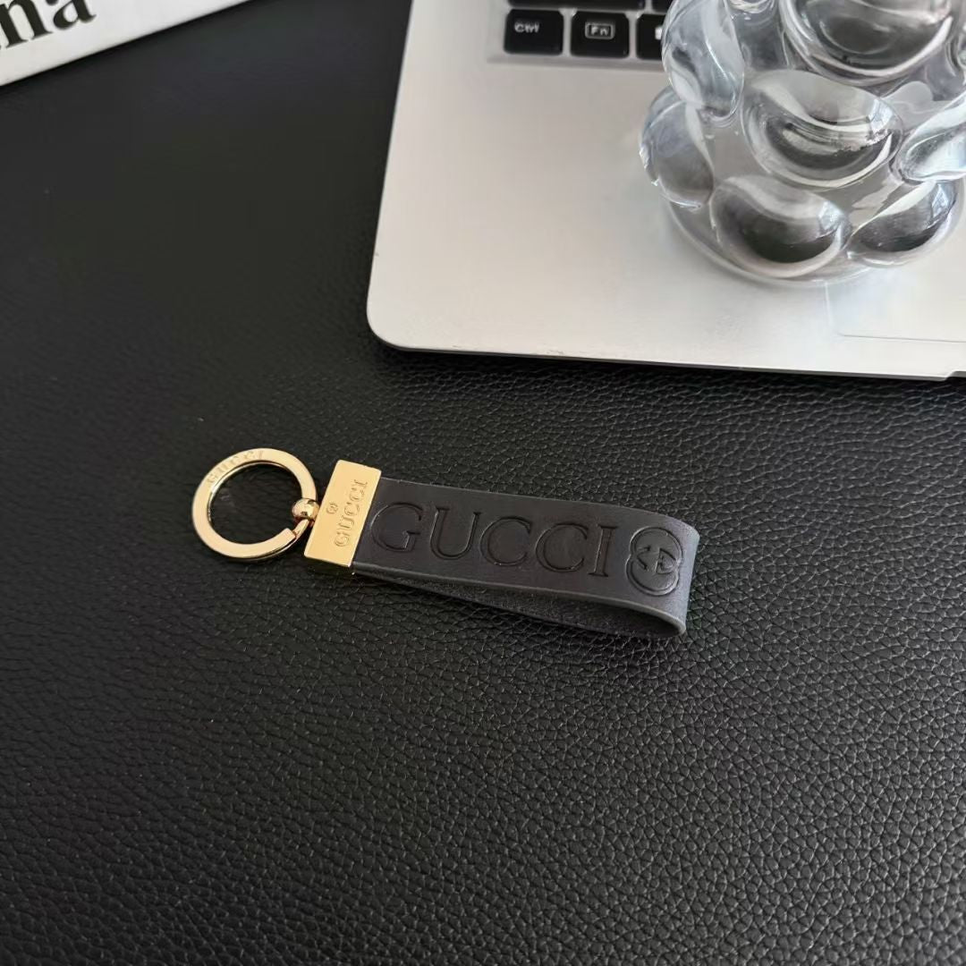 Luxury GG Keychain with Gold Hardware