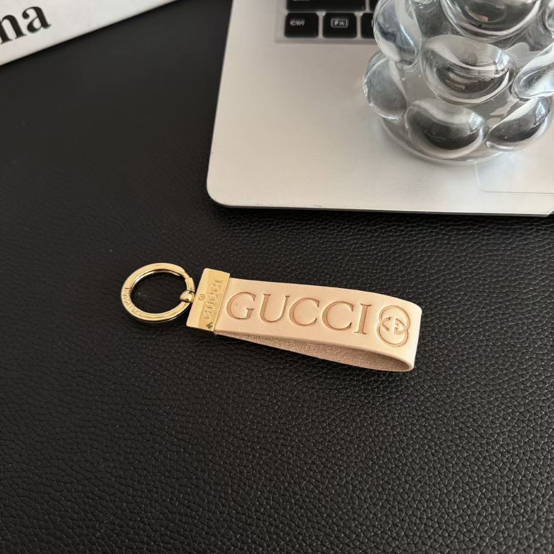 Luxury GG Keychain with Gold Hardware
