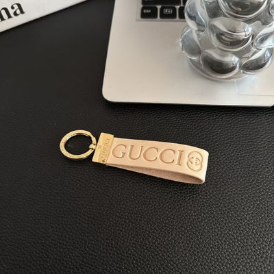 Luxury GG Keychain with Gold Hardware