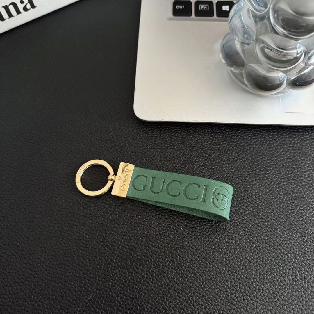 Luxury GG Keychain with Gold Hardware