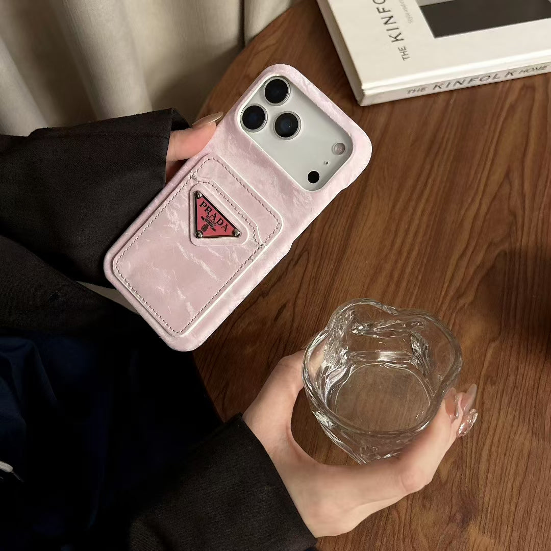 Luxury PR Monogram Phone Case with Card Holder