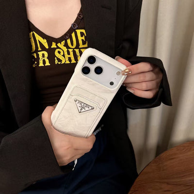 Luxury PR Monogram Phone Case with Card Holder