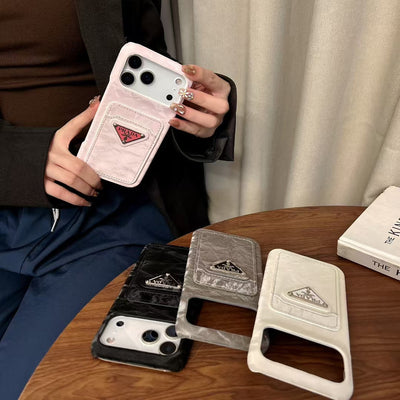Luxury PR Monogram Phone Case with Card Holder