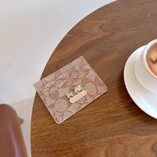 Luxury Monogram Card Holder with Logo