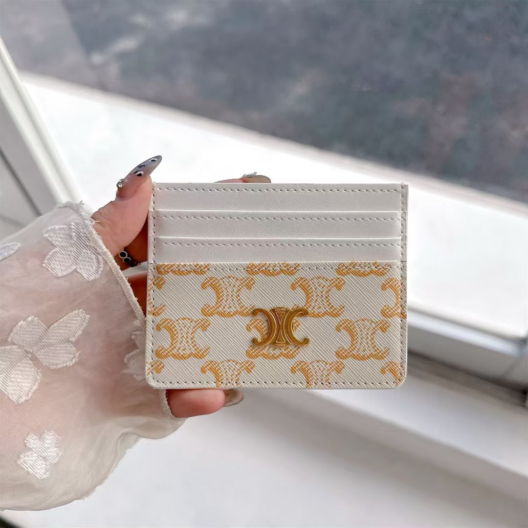 Luxury Crescent Emblem Slim Card Holder Wallet