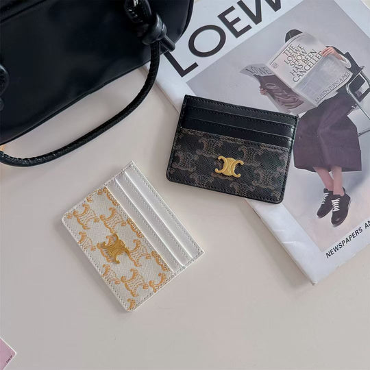 Luxury Crescent Emblem Slim Card Holder Wallet