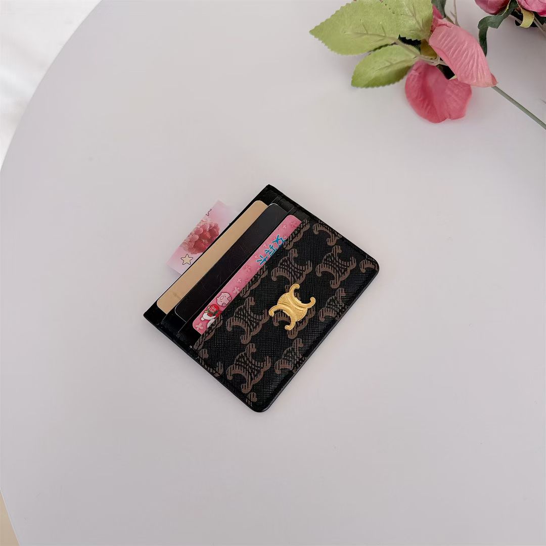 Luxury Crescent Emblem Slim Card Holder Wallet