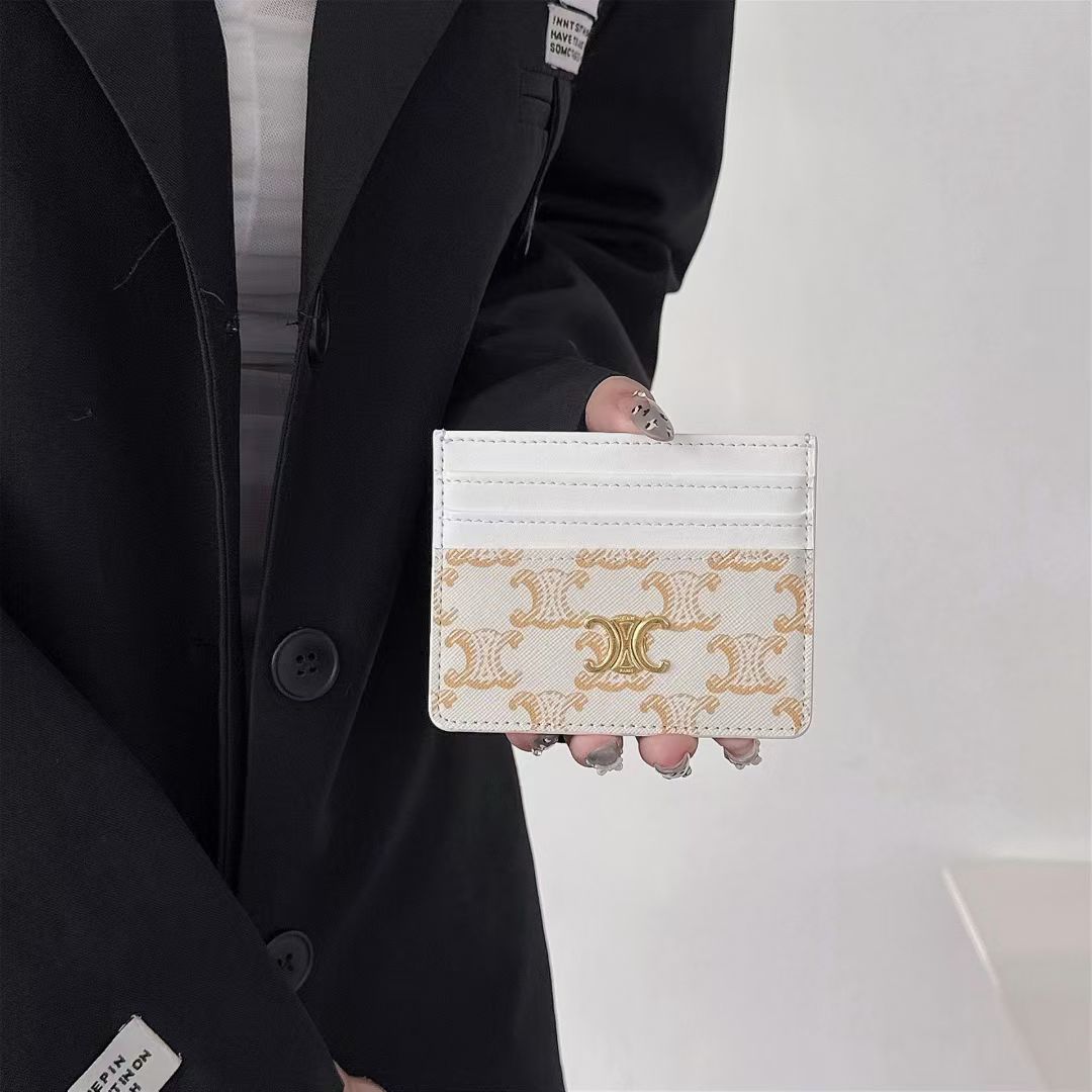 Luxury Crescent Emblem Slim Card Holder Wallet