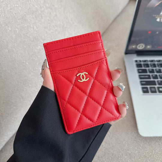 Luxury Quilted Slim Card Holder Wallet