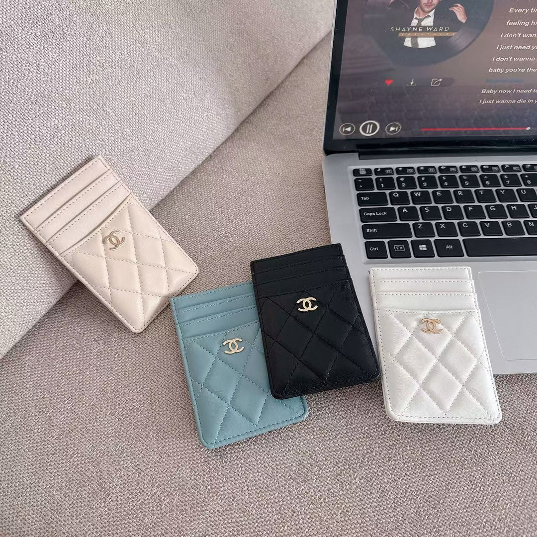Luxury Quilted Slim Card Holder Wallet