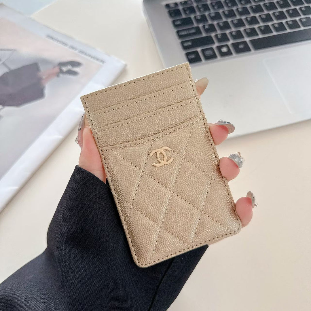Luxury Quilted Multi-Color Slim Card Holder Wallet