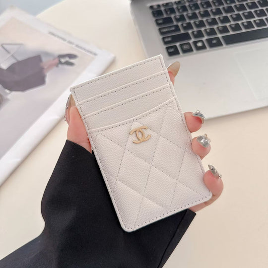 Luxury Quilted Multi-Color Slim Card Holder Wallet