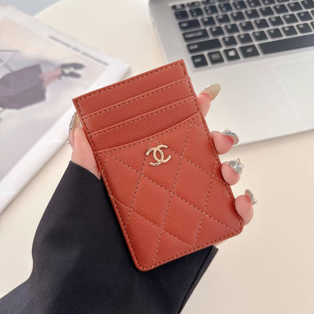 Luxury Quilted Multi-Color Slim Card Holder Wallet