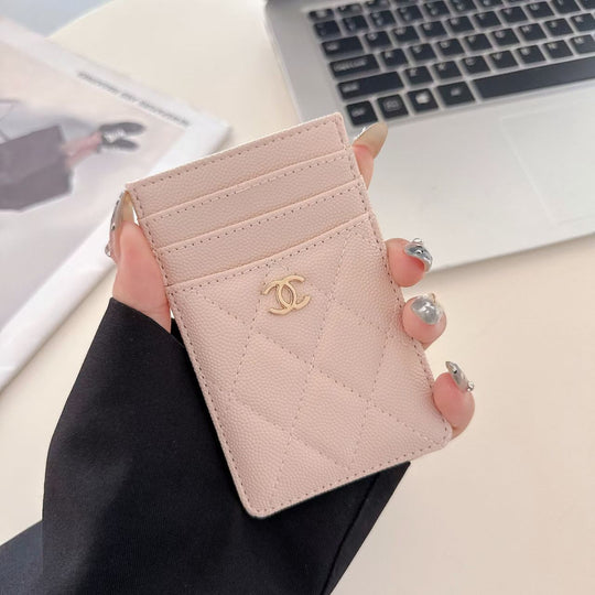 Luxury Quilted Multi-Color Slim Card Holder Wallet