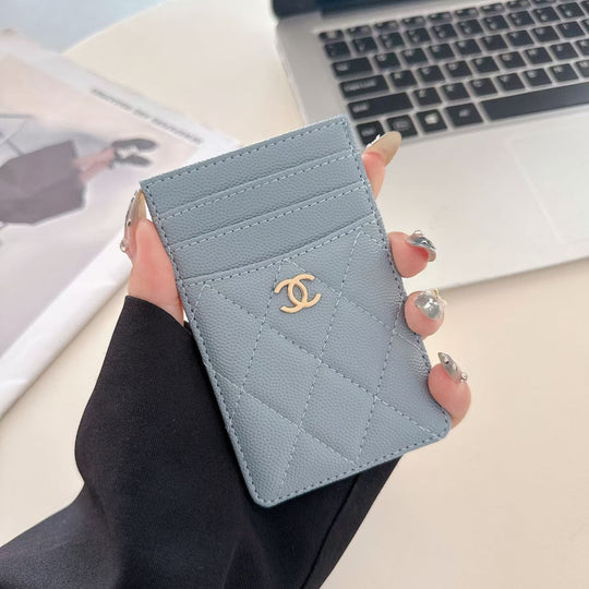 Luxury Quilted Multi-Color Slim Card Holder Wallet