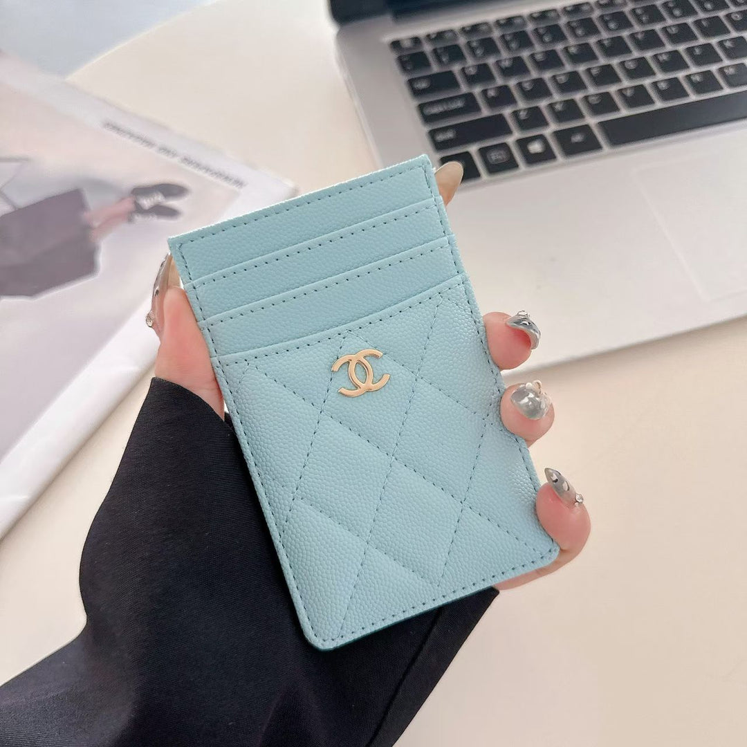 Luxury Quilted Multi-Color Slim Card Holder Wallet