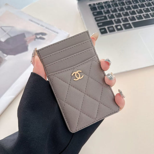 Luxury Quilted Multi-Color Slim Card Holder Wallet