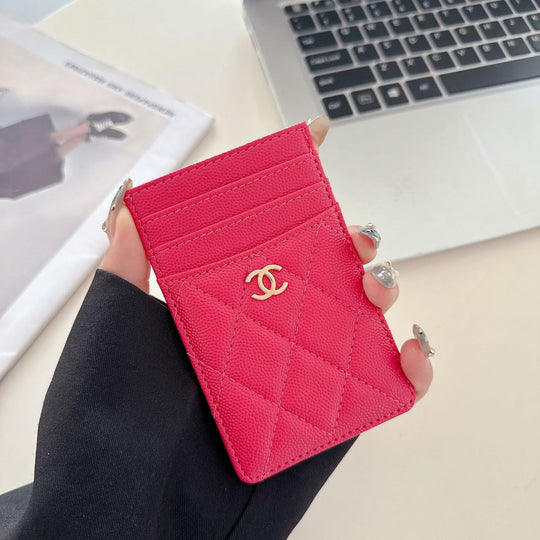 Luxury Quilted Multi-Color Slim Card Holder Wallet
