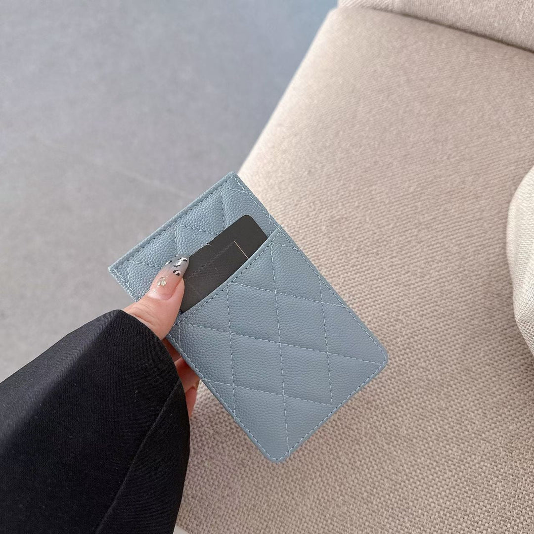 Luxury Quilted Multi-Color Slim Card Holder Wallet