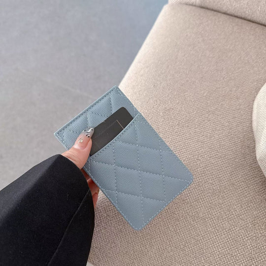Luxury Quilted Multi-Color Slim Card Holder Wallet