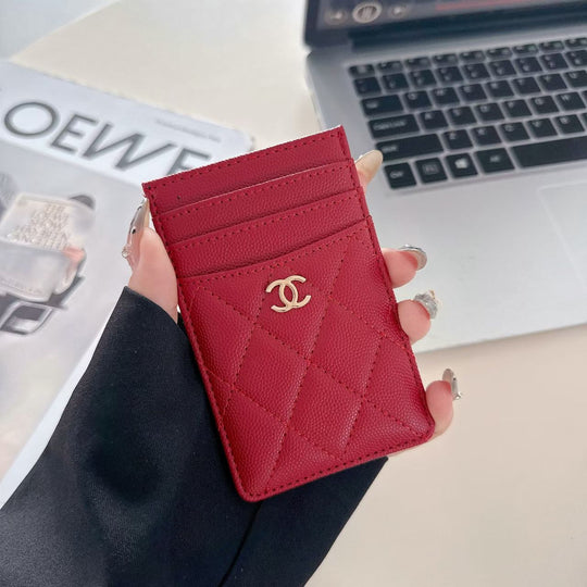 Luxury Quilted Multi-Color Slim Card Holder Wallet