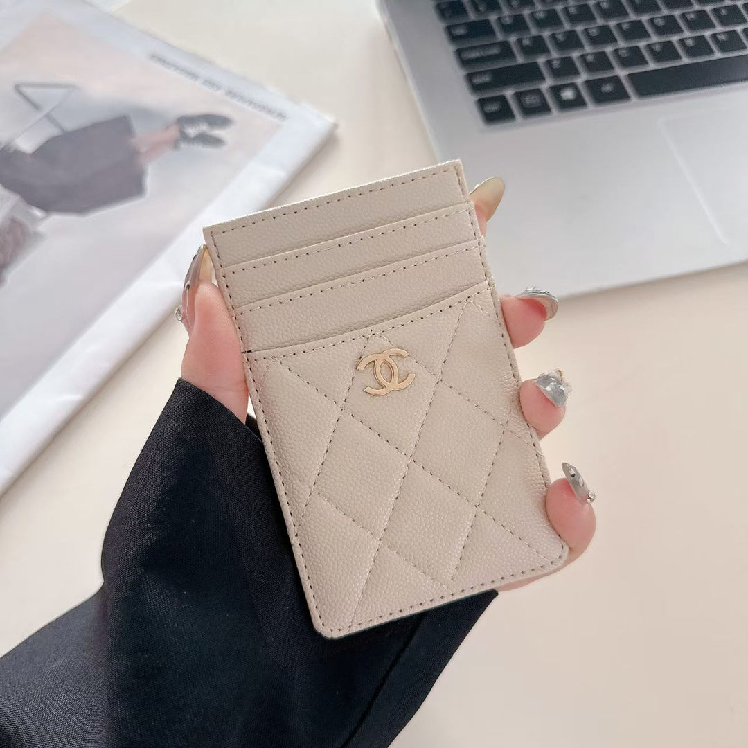 Luxury Quilted Multi-Color Slim Card Holder Wallet