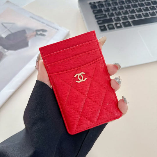 Luxury Quilted Multi-Color Slim Card Holder Wallet