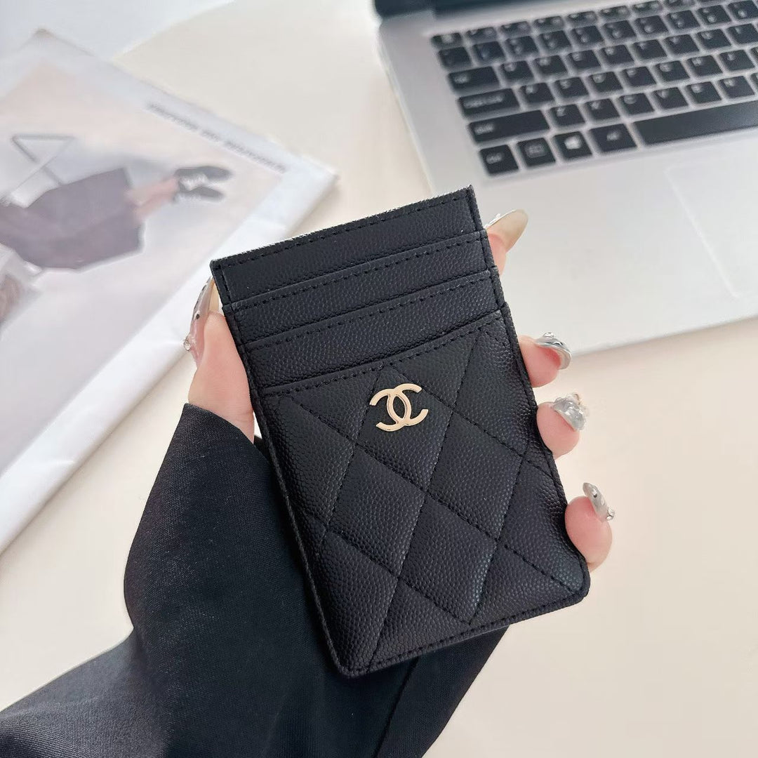 Luxury Quilted Multi-Color Slim Card Holder Wallet