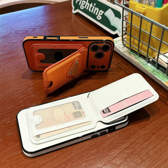 Luxury Slim Card Pocket Case – Triangle Metal Badge Design