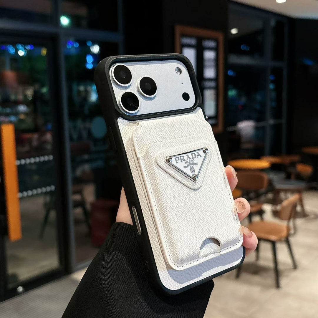 Luxury Slim Card Pocket Case – Triangle Metal Badge Design