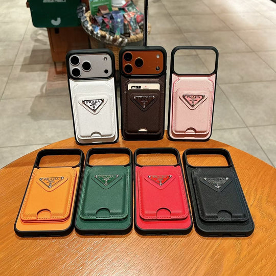 Luxury Slim Card Pocket Case – Triangle Metal Badge Design