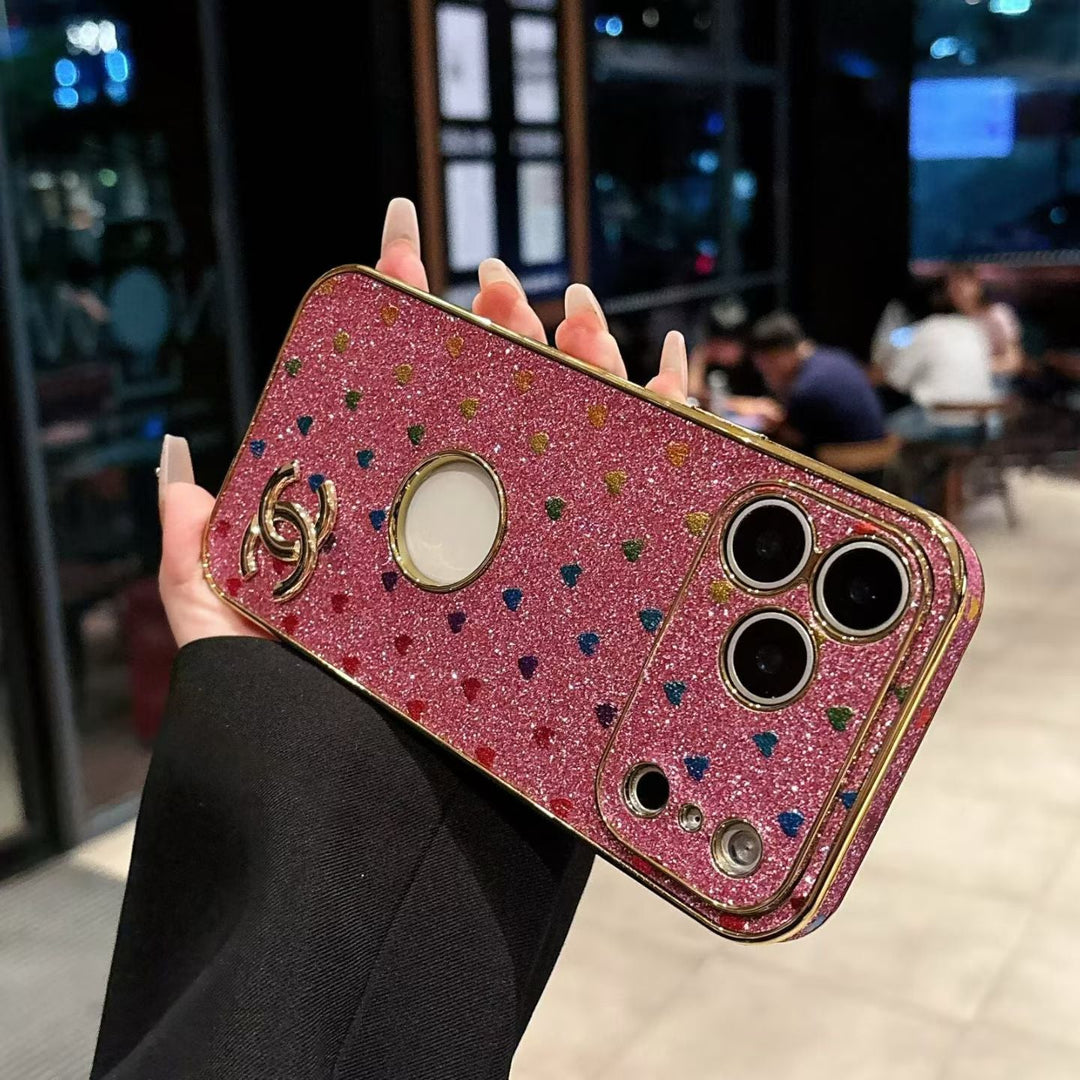 Luxury Heart Glitter Protective Phone Case