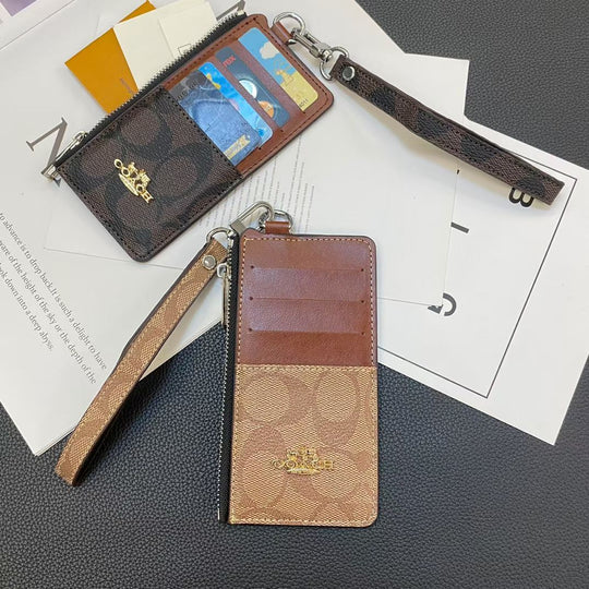 Luxury-Inspired Card Holder Wallet – Multi-Slot Zipper Style
