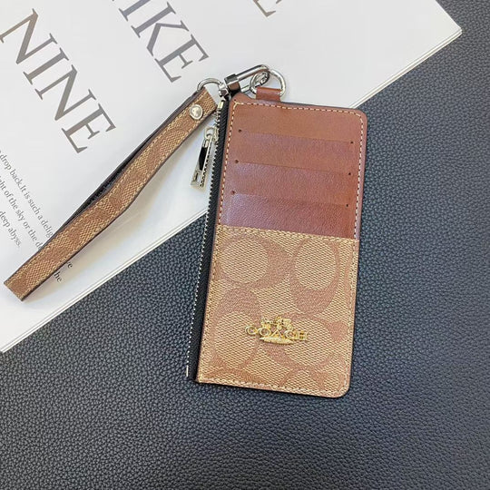 Luxury-Inspired Card Holder Wallet – Multi-Slot Zipper Style
