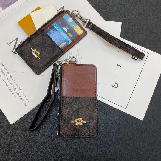 Luxury-Inspired Card Holder Wallet – Multi-Slot Zipper Style