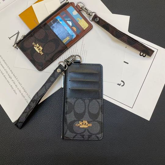 Luxury-Inspired Card Holder Wallet – Multi-Slot Zipper Style